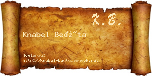 Knabel Beáta névjegykártya