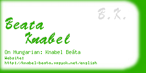 beata knabel business card